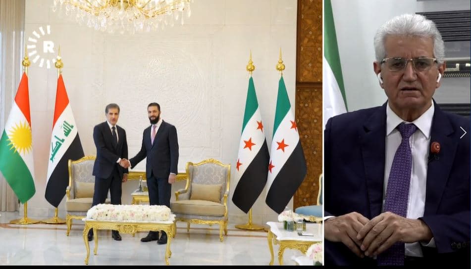 رئيس المجلس الوطني الكوردي  في سوريا (ENKS)، محمد إسماعيل في مقابلته على شاشة رووداو