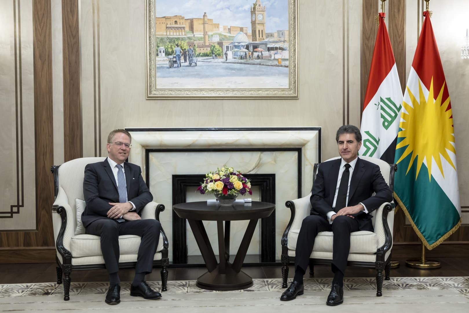 Kurdistan Region President Nechirvan Barzani met French Ambassador to Iraq Patrick Durel in Erbil on June 2, 2026. Photo: Kurdistan Region Presidency.