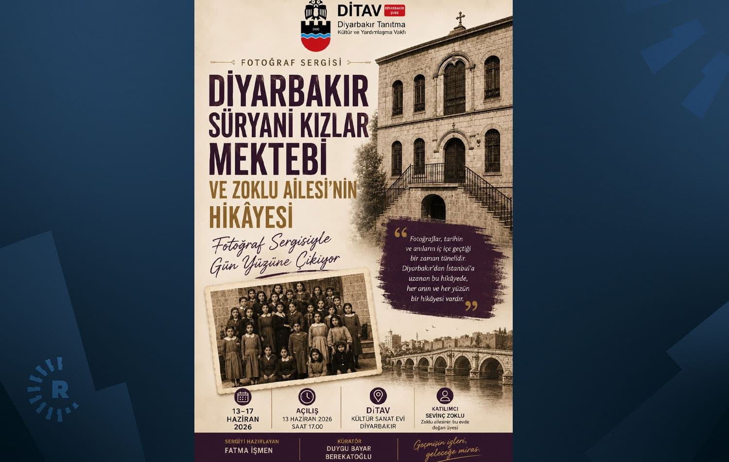 Süryani Kızlar Mektebi ve Zoklu ailesi fotoğraf sergisinde Diyarbakırlılarla buluşacak