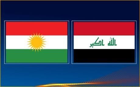 العلم العراقي وعلم كوردستان