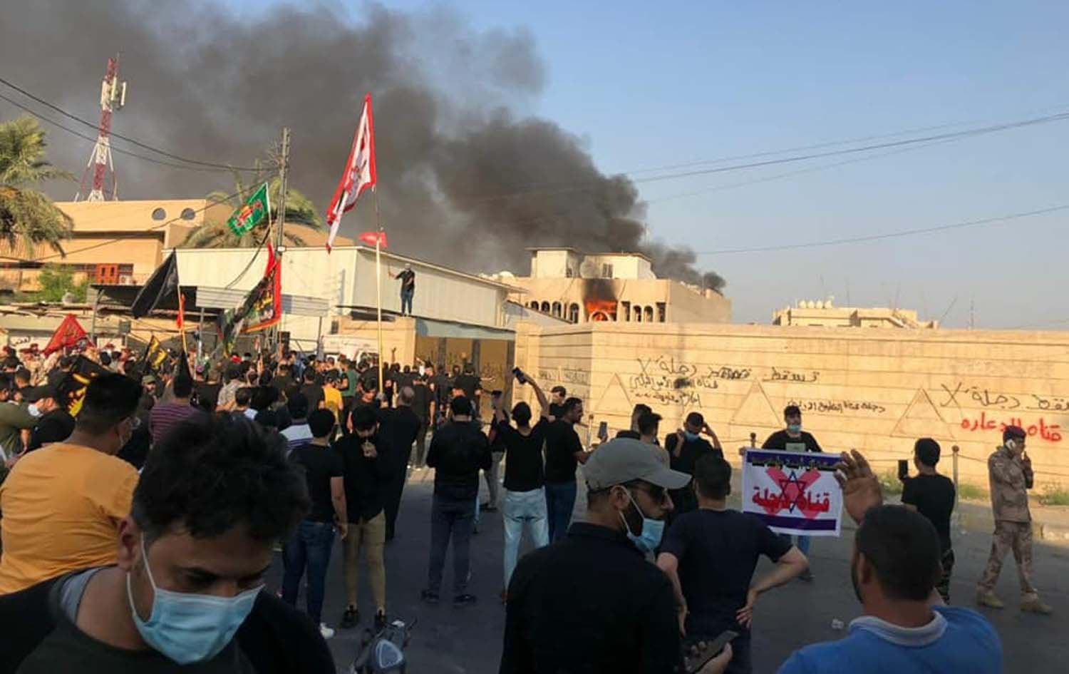 حرق مبنى قناة دجلة.. متداول