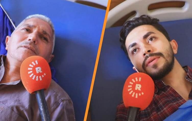 صورة للمصابين الاثنين الاب والابن