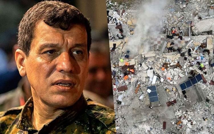 مشهد من الدمار شمال سوريا - مظلوم عبدي 