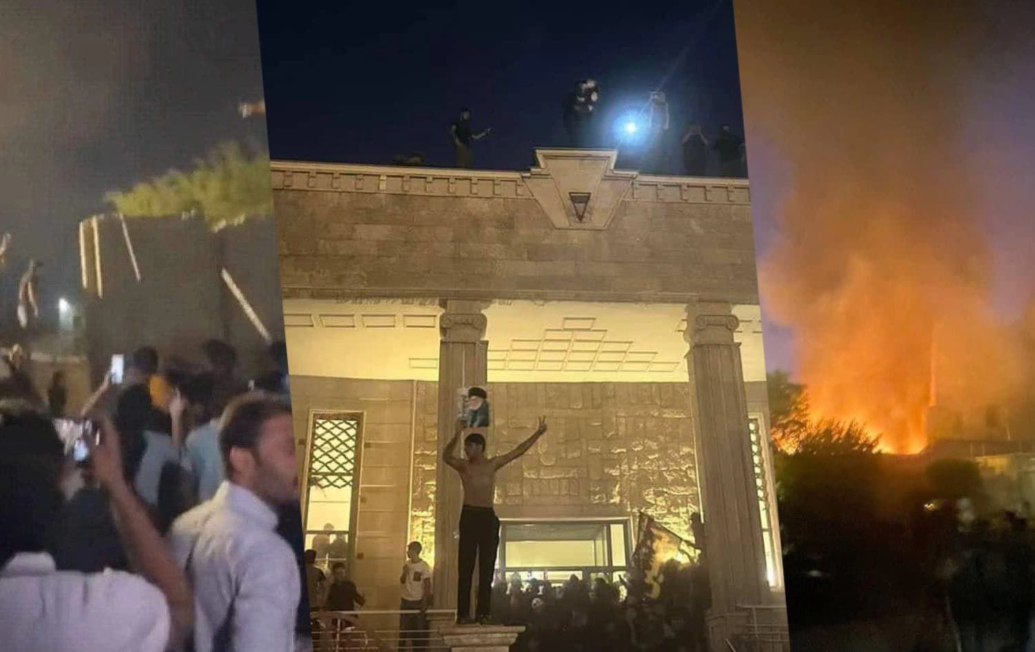 اضرام النار في مبنى السفارة السويدية في بغداد