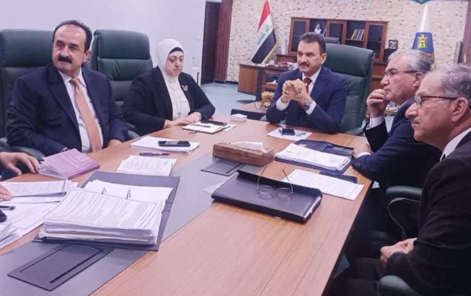 جانب من الاجتماع المعقود بين مديري كمارك العراق واقليم كوردستان اليوم في بغداد