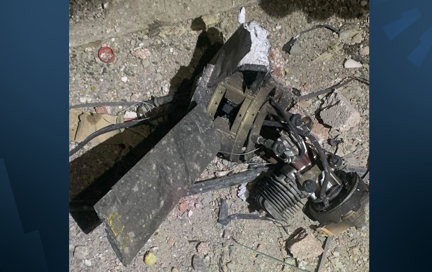 بقايا الطائرة المسيرة في أربيل 