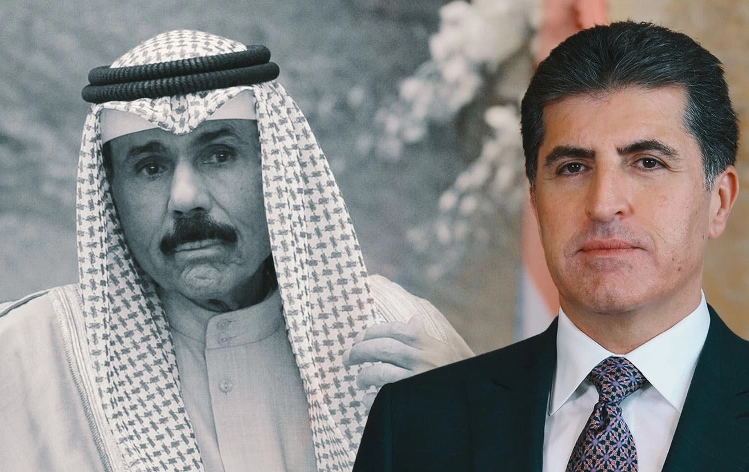 رئيس إقليم كوردستان نيجيرفان بارزاني - أمير الكويت الراحل 