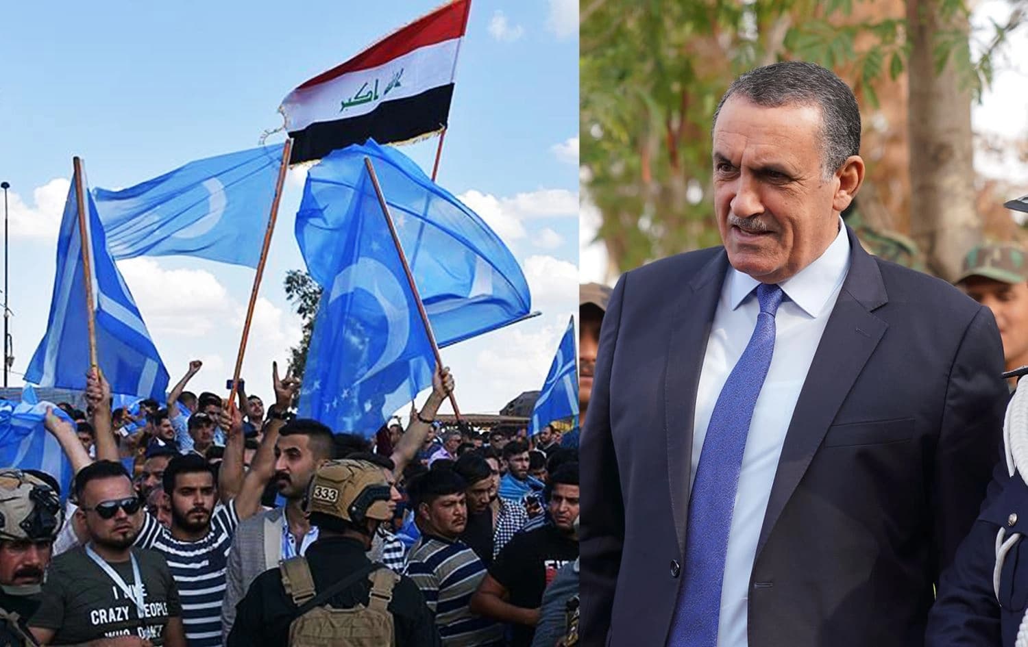 محافظ كركوك بالوكالة راكان سعيد ومجموعة من التركمان