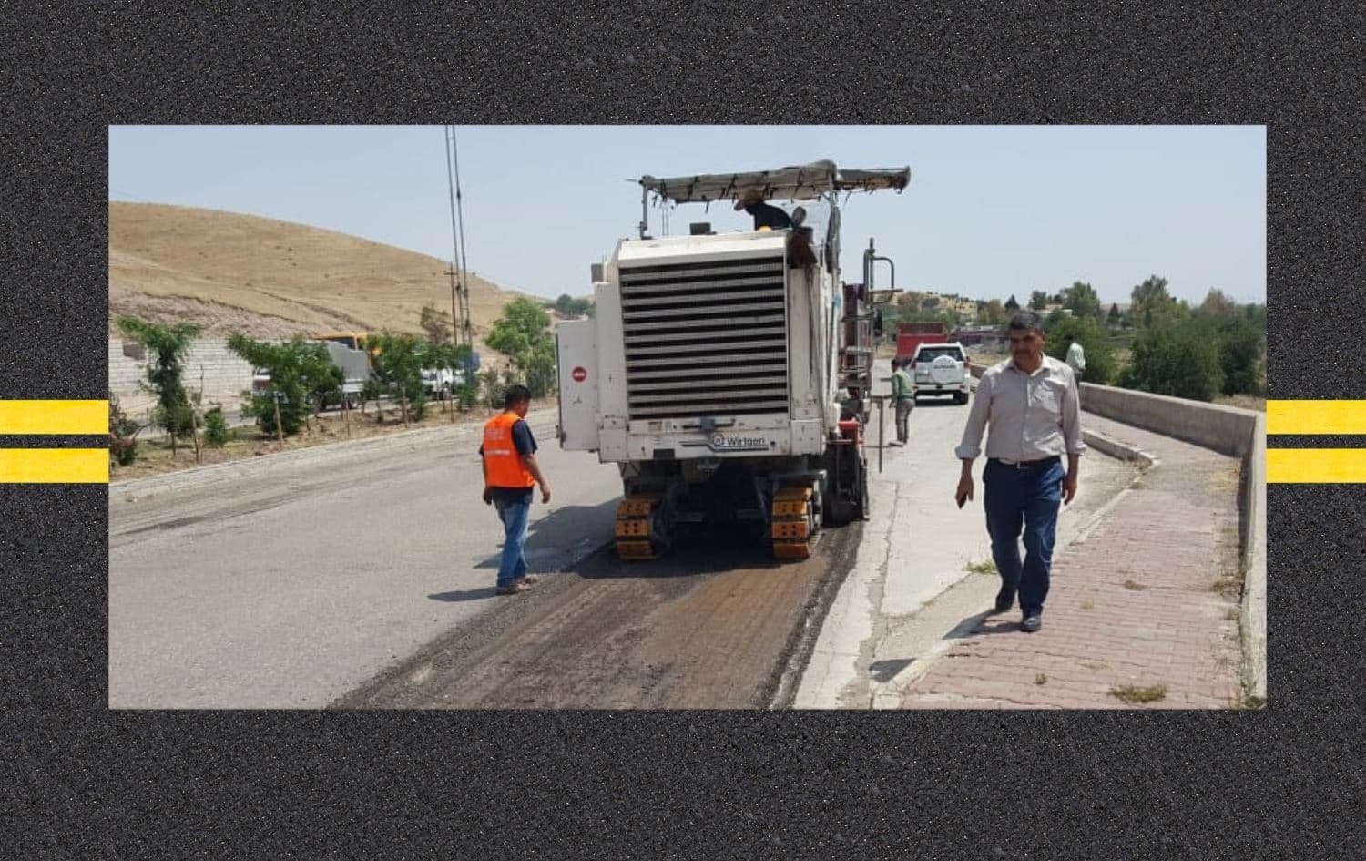 صيانة الطريق في ناحية قره هنجير عام 2020 - أرشيف