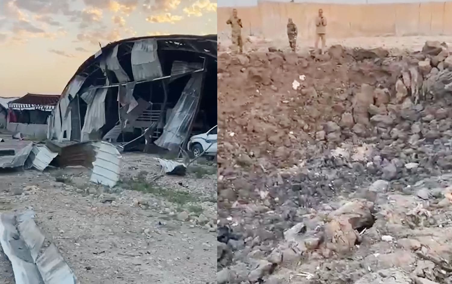 آثار قصف معسكر "كالسو" العسكرية بابل
