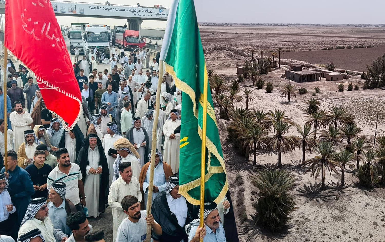 احتجاج اهالي الشوملي في بابل ضد قطع المياه عن اراضيهم