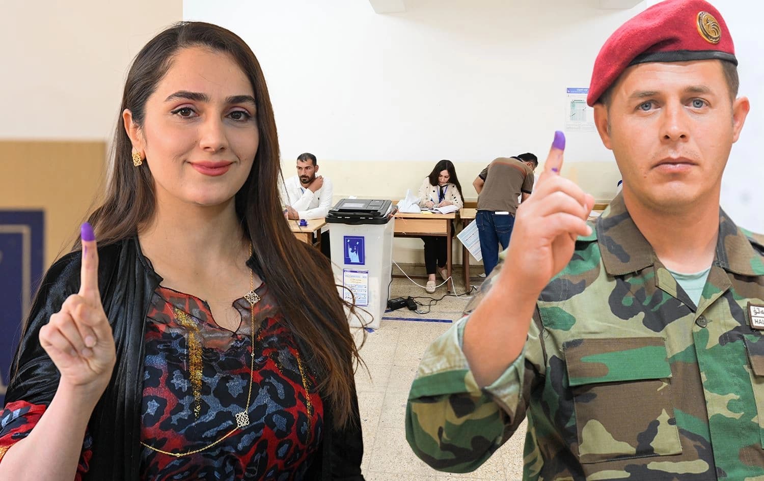 ناخبان بعد الإدلاء بصوتيهما - رووداو