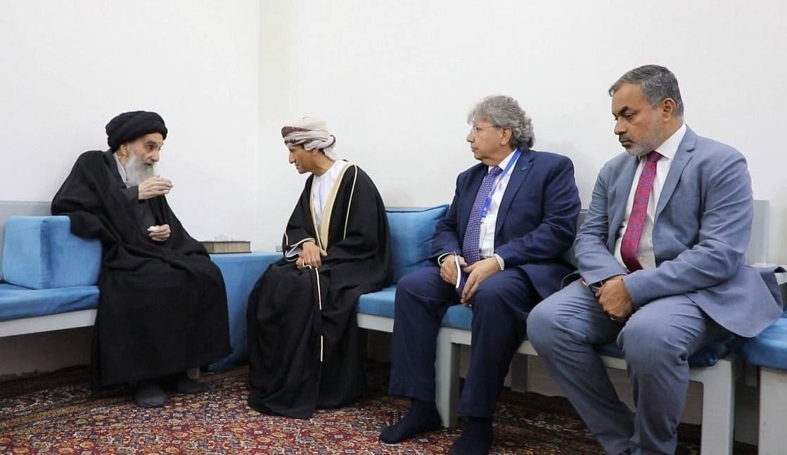 لقاء السيستاني والممثل الأممي في العراق بالنجف 