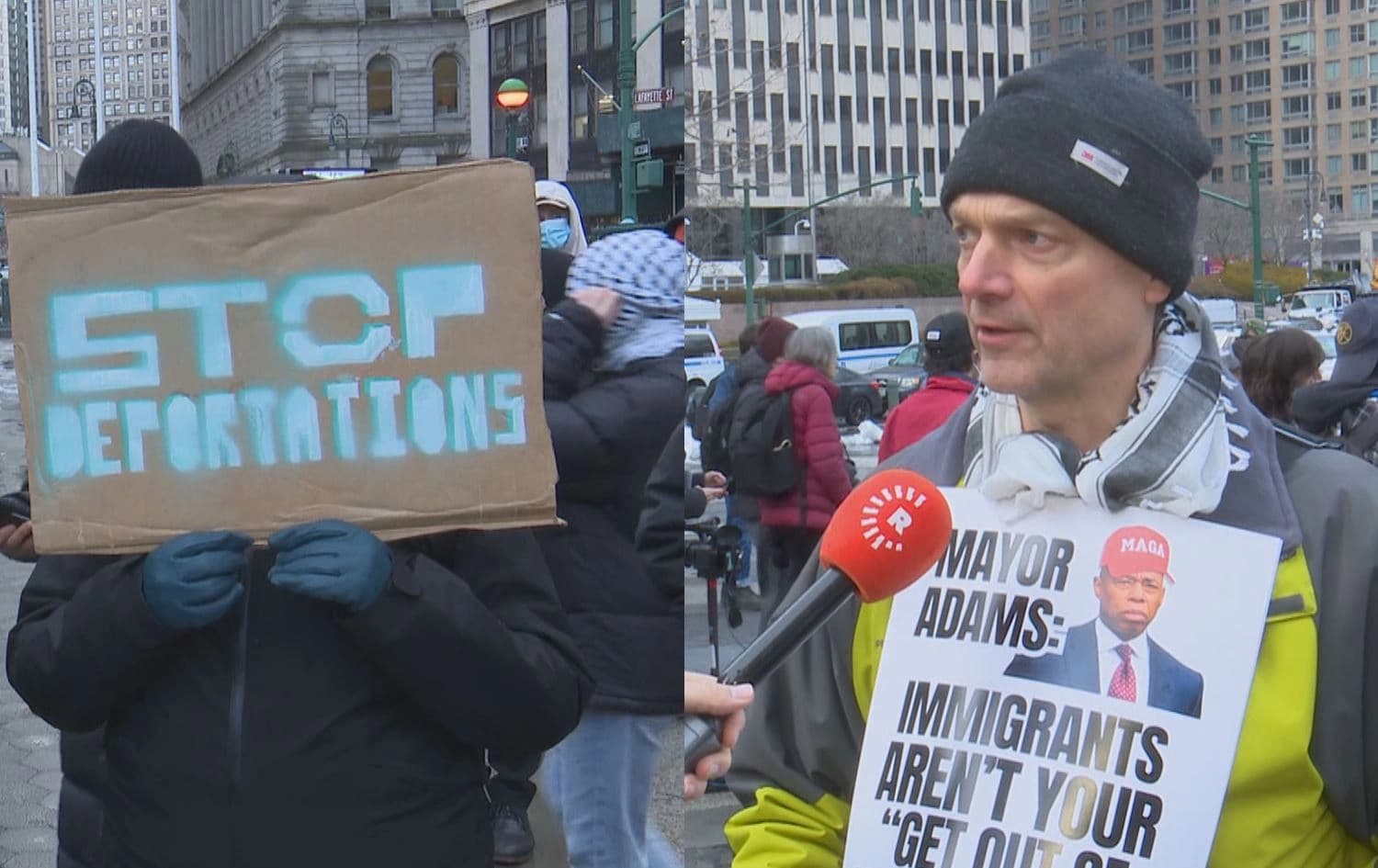 مهاجرون في نيويورك يرفضون عبر تظاهرات قرار ترمب بترحيل اللاجئين 