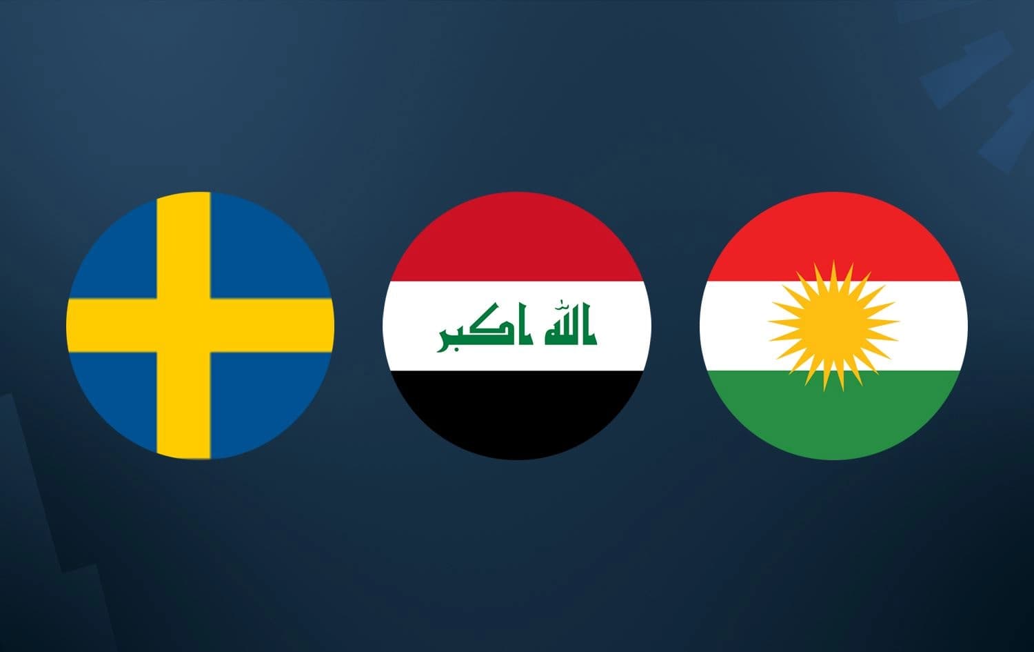 أعلام إقليم كوردستان، العراق والسويد