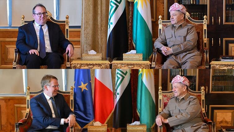 لقاءا الرئيس بارزاني مع الوفد الأميركي والسفير الفرنسي في بغداد اليوم 