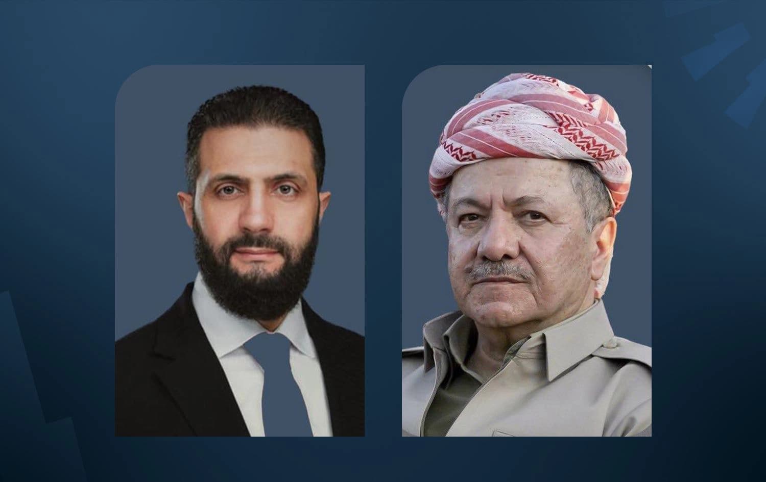 الرئيس مسعود بارزاني والرئيس السوري أحمد الشرع