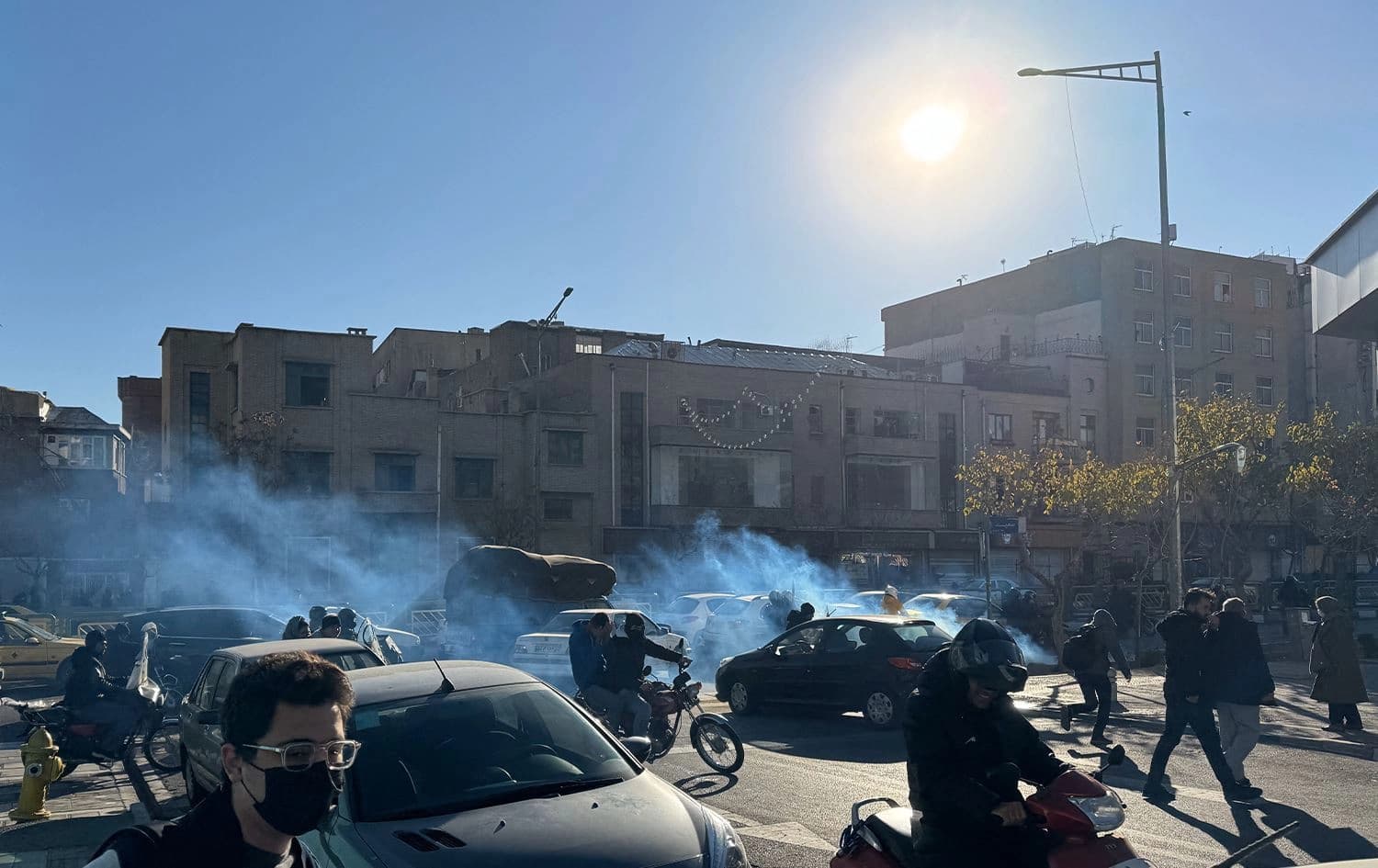 مشهد من الاحتجاجات في طهران في كانون الأول الماضي/ صوة أرشيفية-AFP