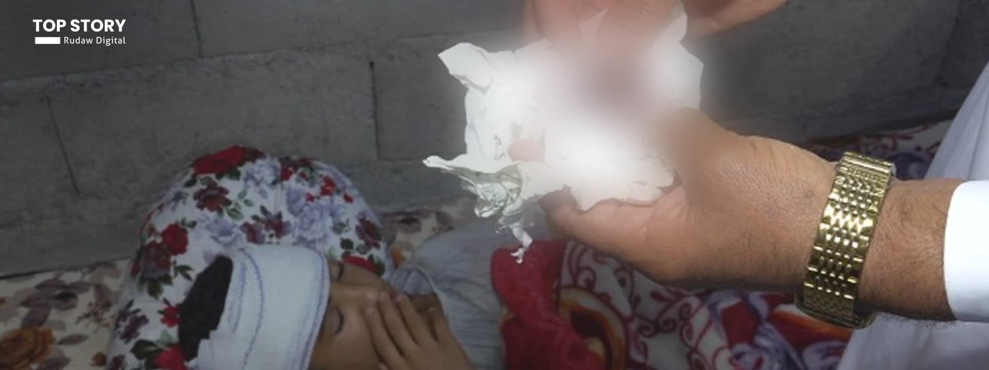 اثار اصابة الطالب أوس في كركوك