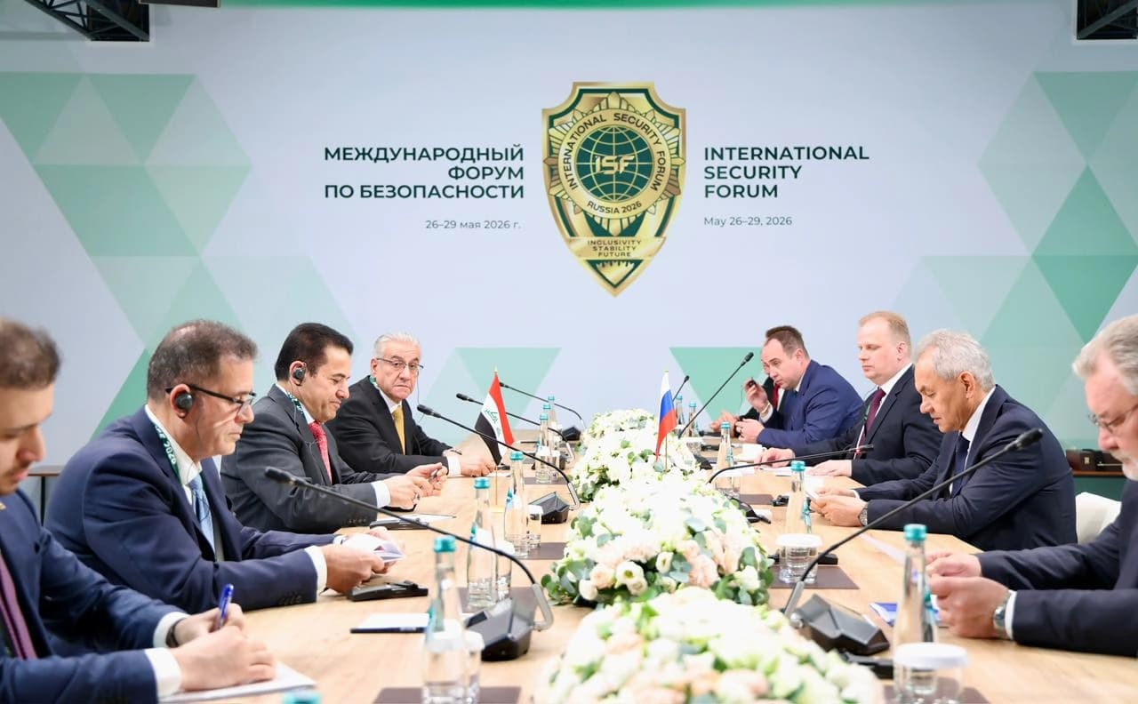 قاسم الأعرجي، مستشار الأمن القومي العراقي، الأمين العام لمجلس الأمن القومي الروسي، سيرغي شويغو