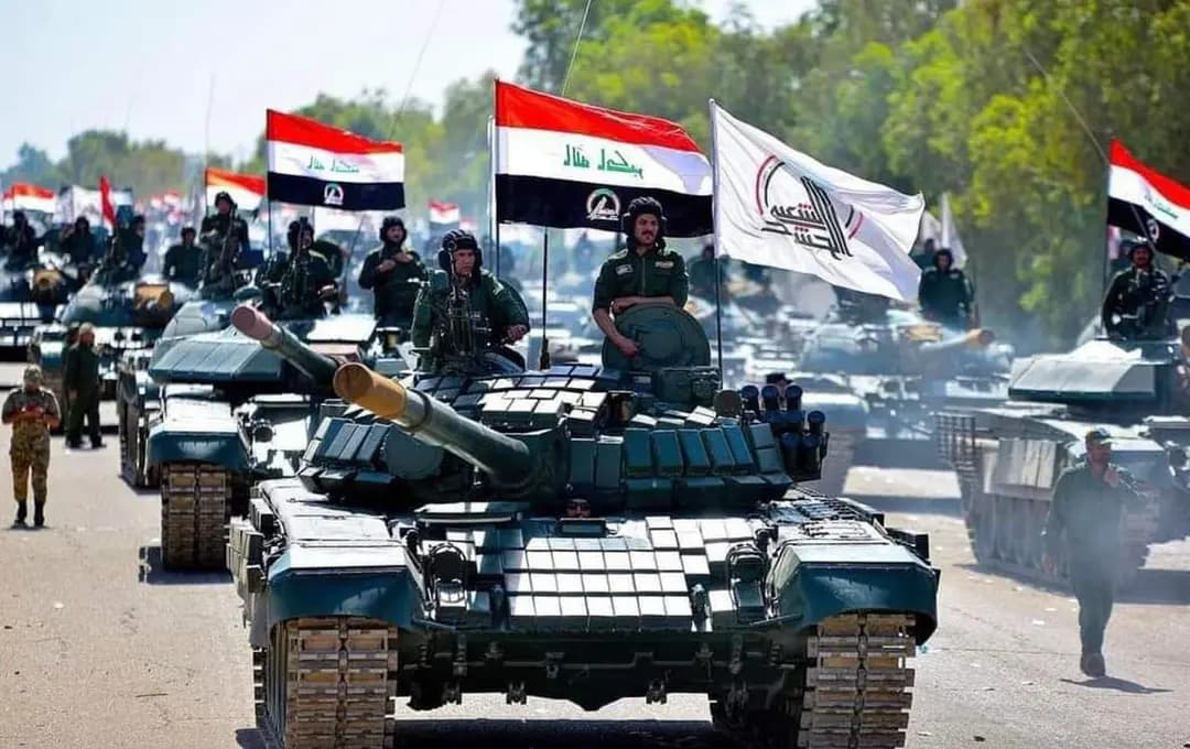 A convoy of Iraqi army and PMF. File photo: PMF