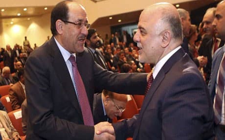 رئيس الوزراء حيدر العبادي ونائب رئيس الجمهورية نوري المالكي