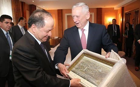 وزير الدفاع الأمريكي مع رئيس إقليم كوردستان