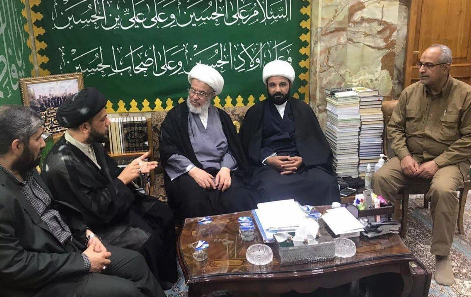 قادة لواء على الاكبر وفرقة العباس القتالية تجتمع بالشيخ عبد المهدي الكربلائي
