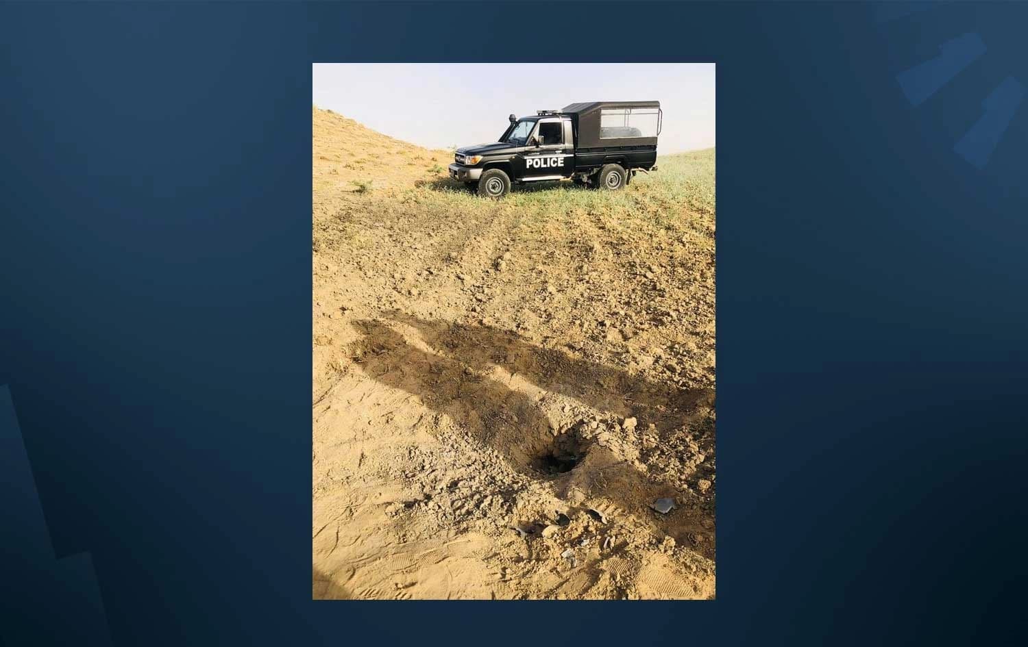 الموقع الذي سقط فيه احد الصاروخين في قضاء شيخان