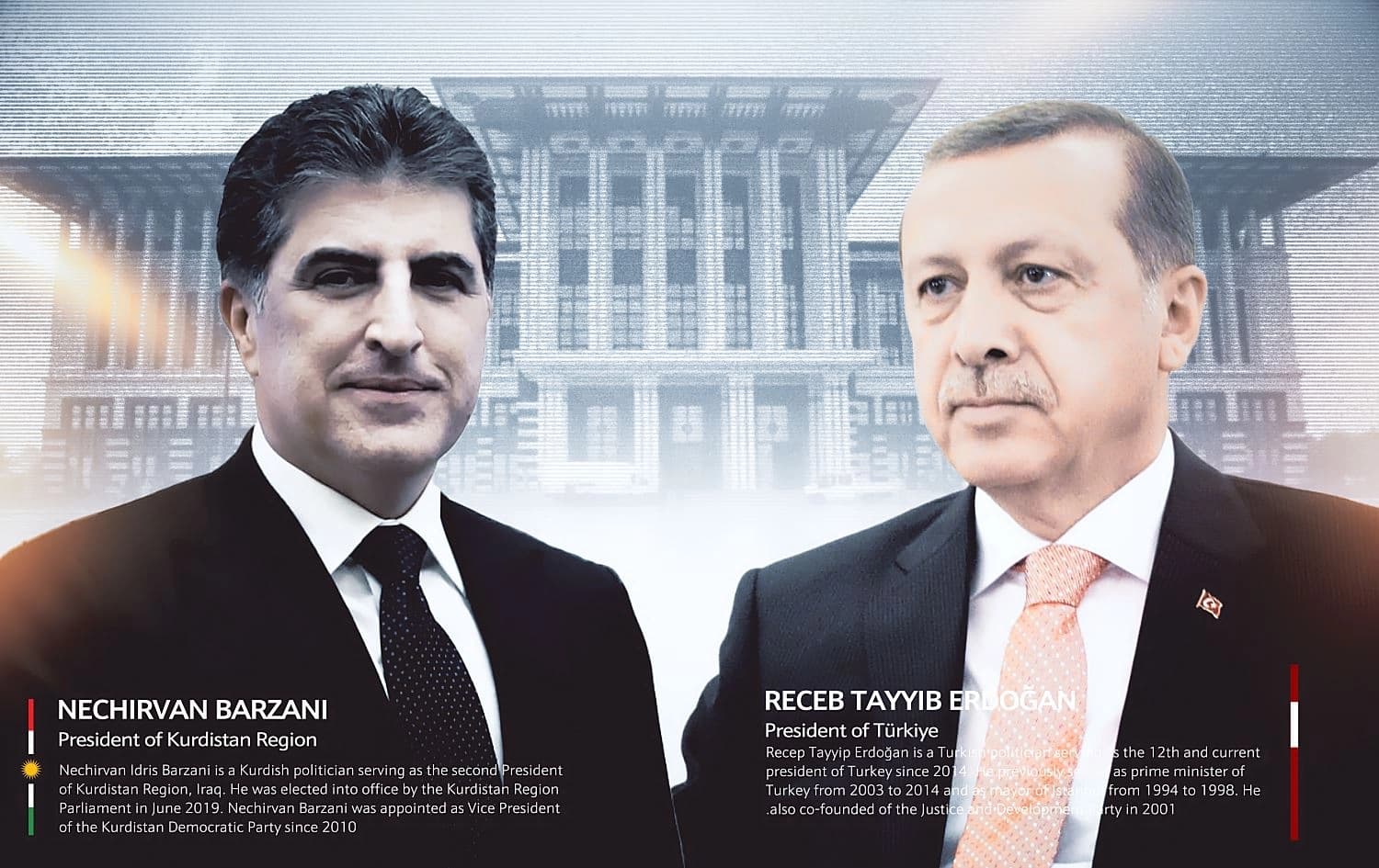 رئيس إقليم كوردستان نيجيرفان بارزاني والرئيس التركي رجب طيب أردوغان