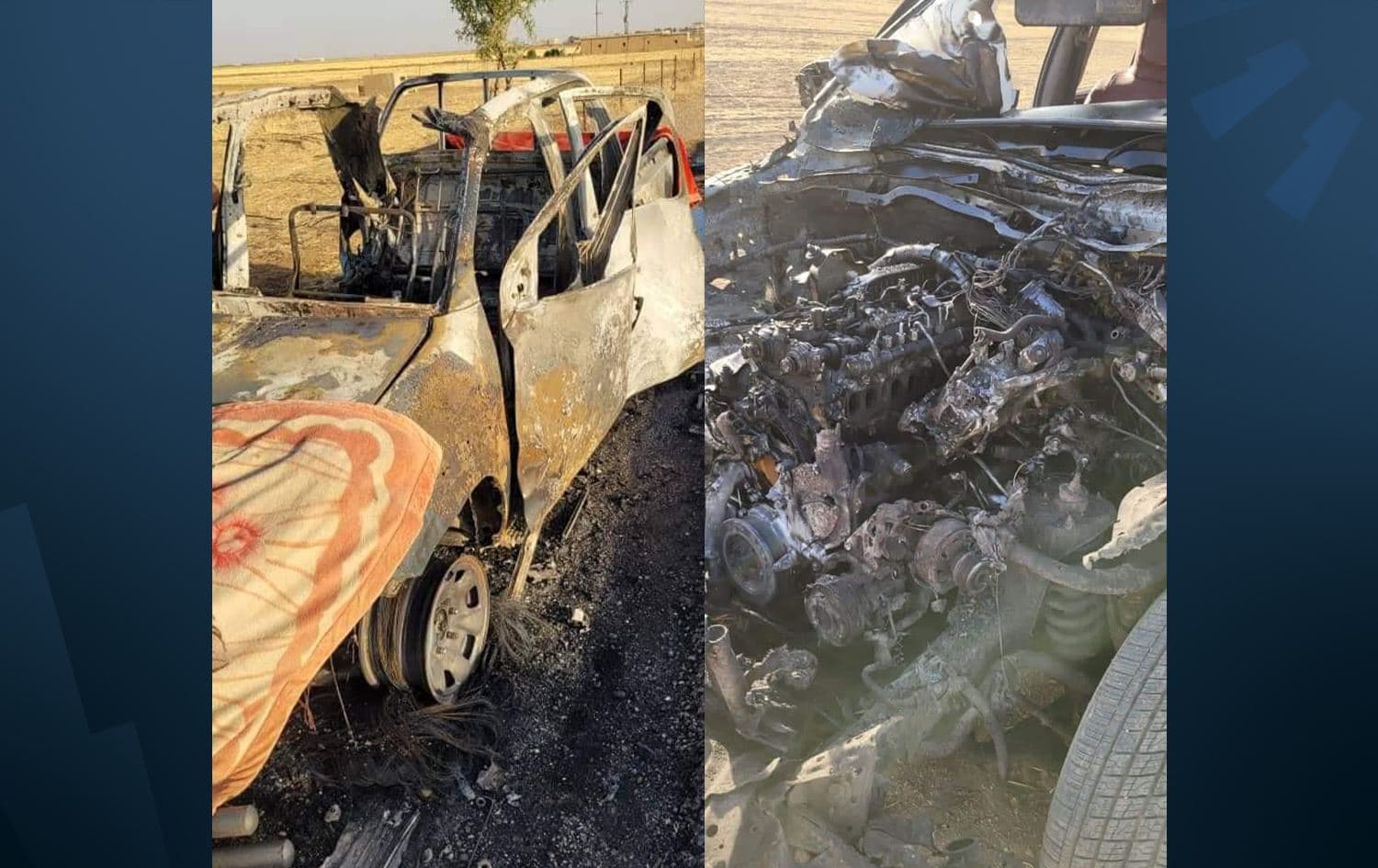 صور السيارتين المستهدفتين بريف قامشلو