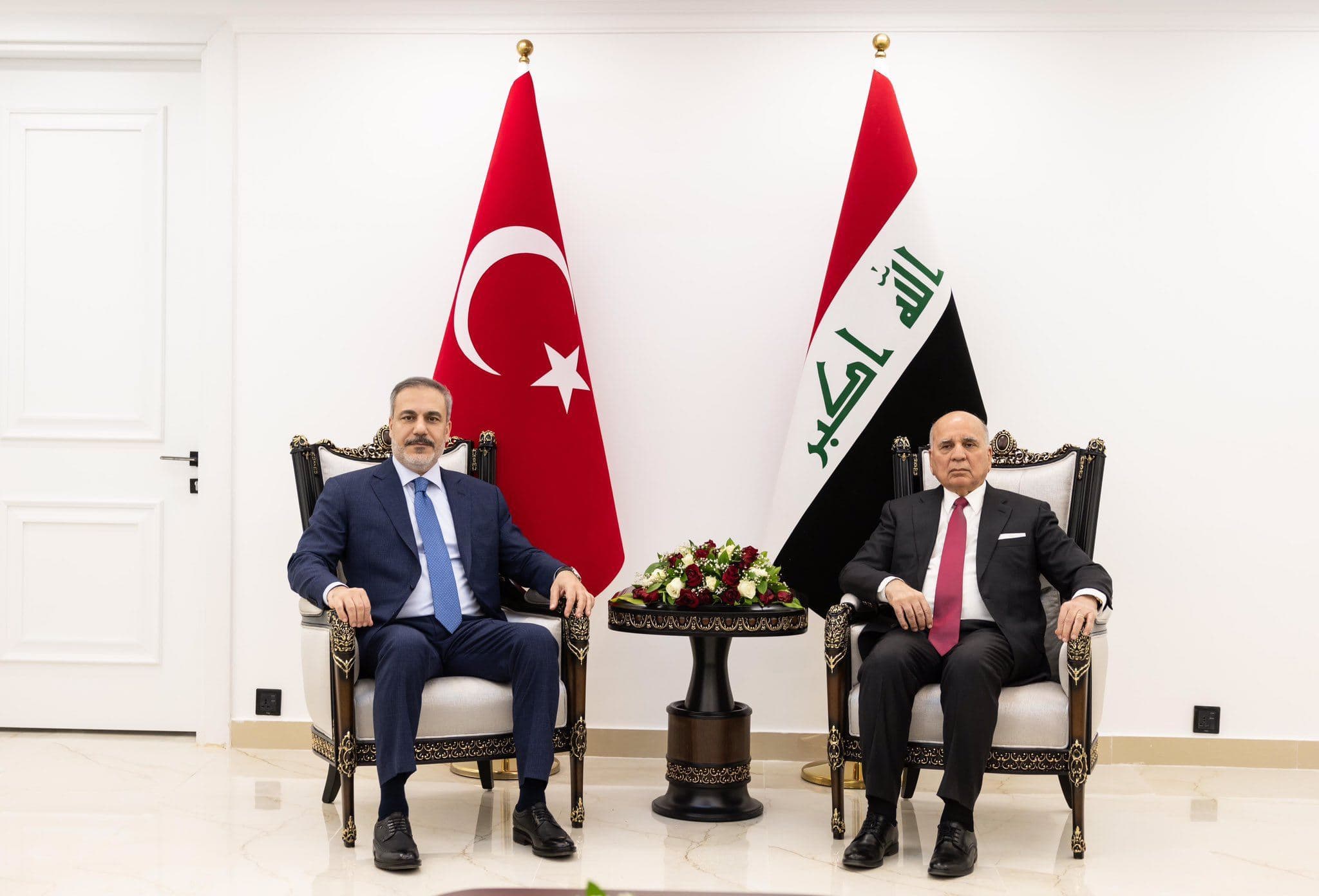 وزير الخارجية العراقي مع نظيره التركي في بغداد