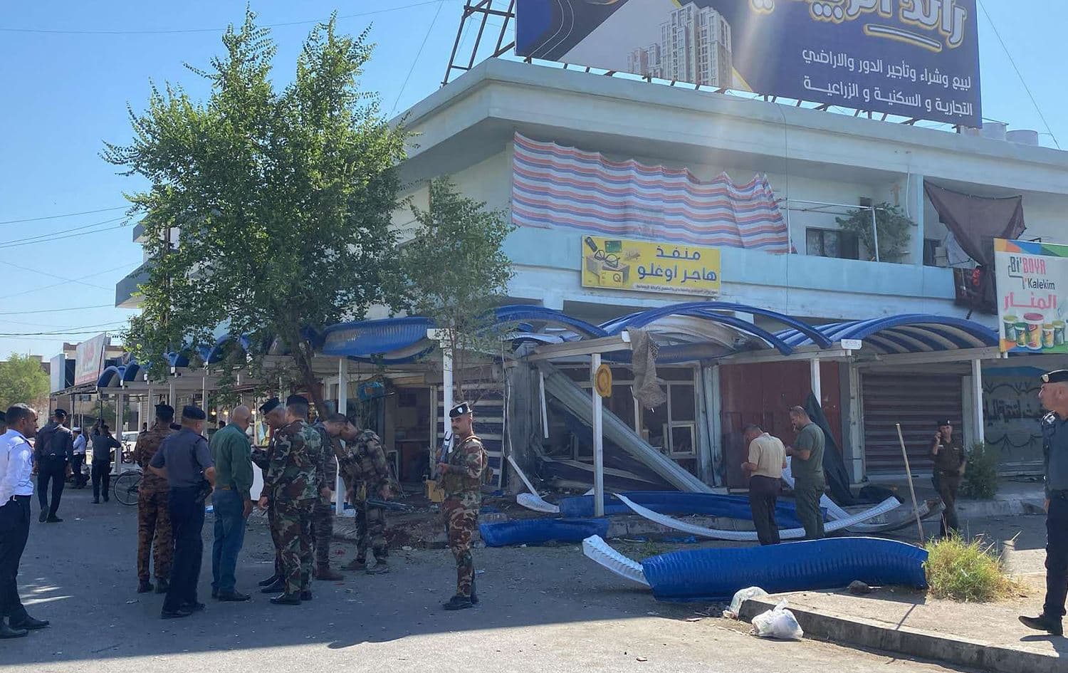 مكان وقوع الانفجار في منطقة المصلى وسط كركوك