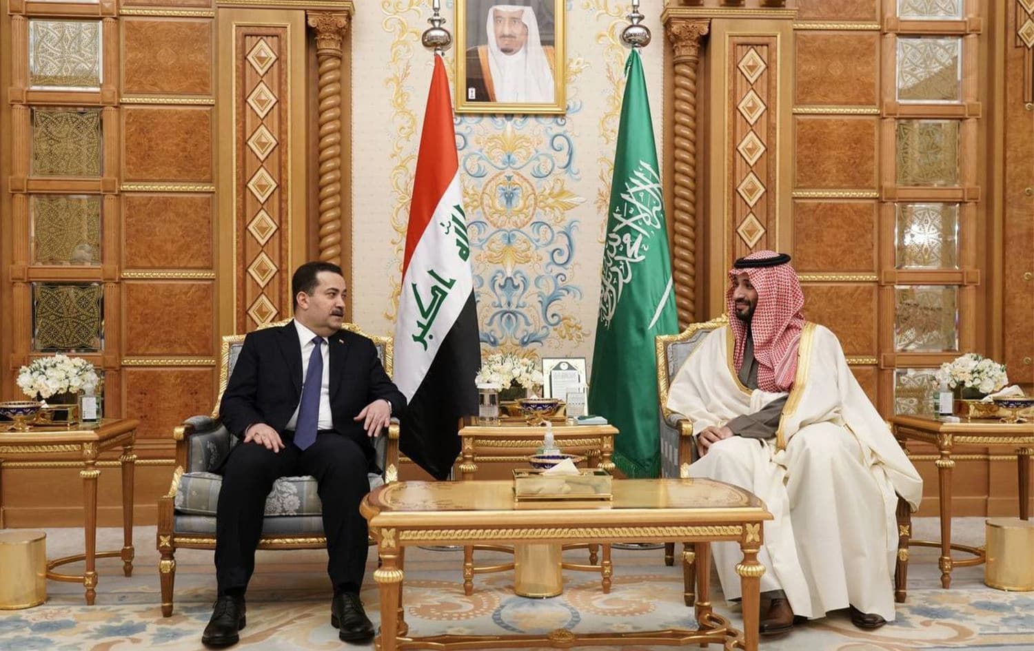 لقاء سابق بين رئيس الوزراء العراقي وولي العهد السعودي