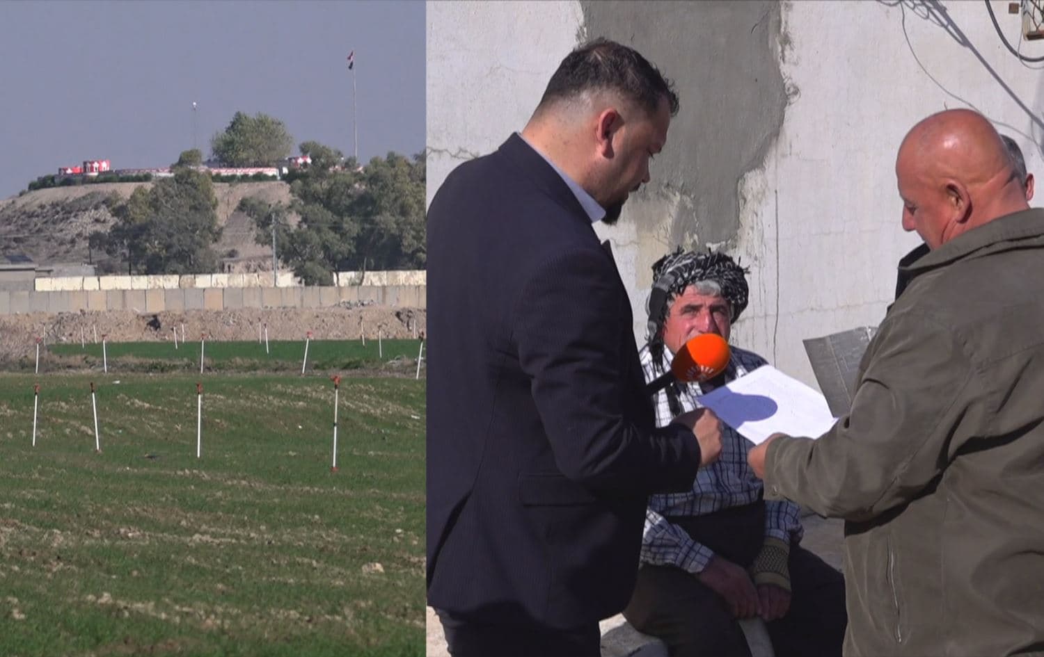 صورة لمواطن يعرض سند ملكية لمراسل رووداو وثكنة للجيش العراقي