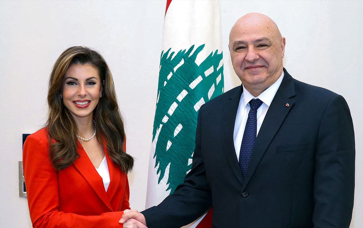 لقاء الرئيس اللبناني ونائب المبعوث الأميركي الى الشرق الأوسط-AFP