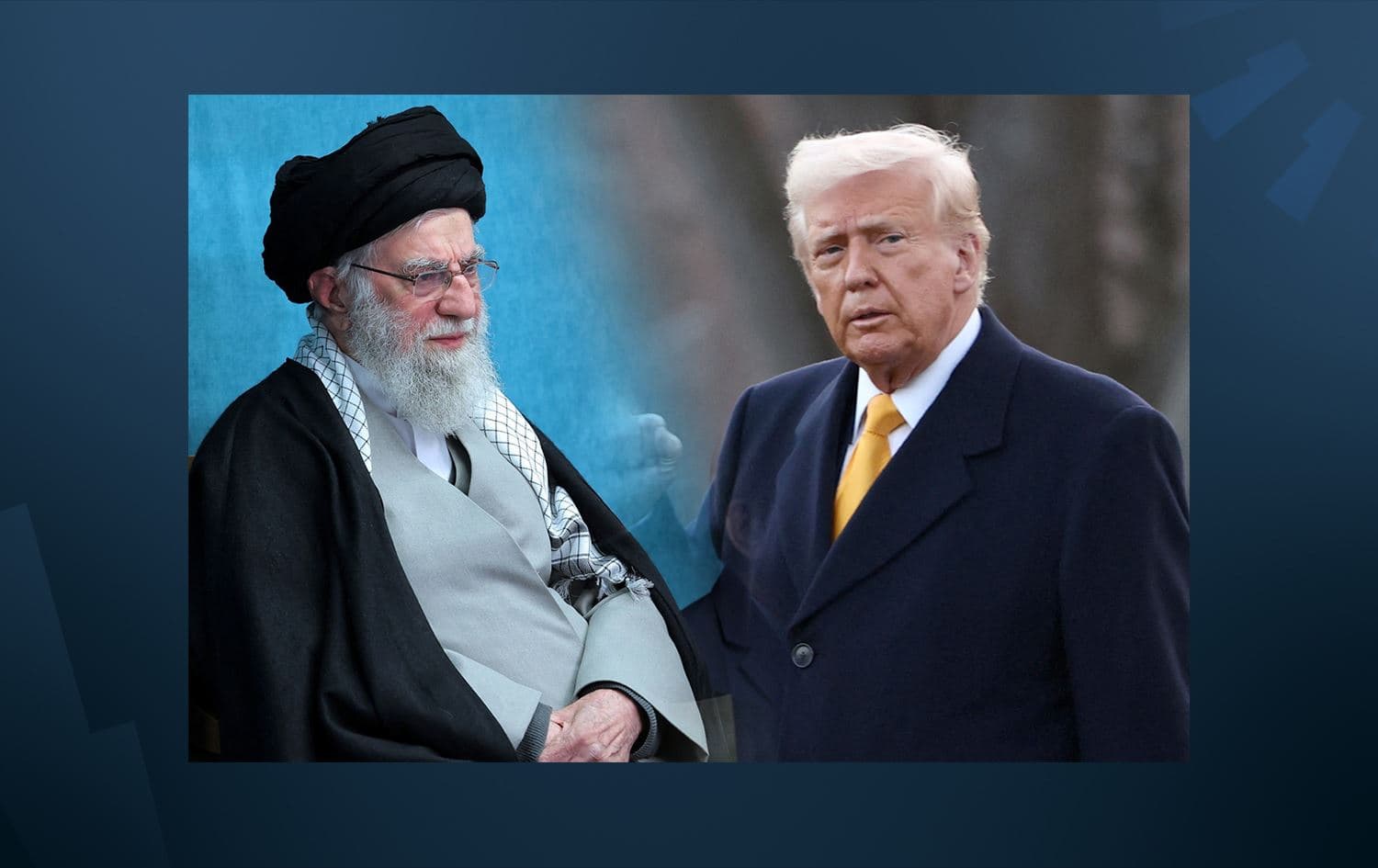 الرئيس الاميركي دونالد ترمب والمرشد الايراني علي خامنئي