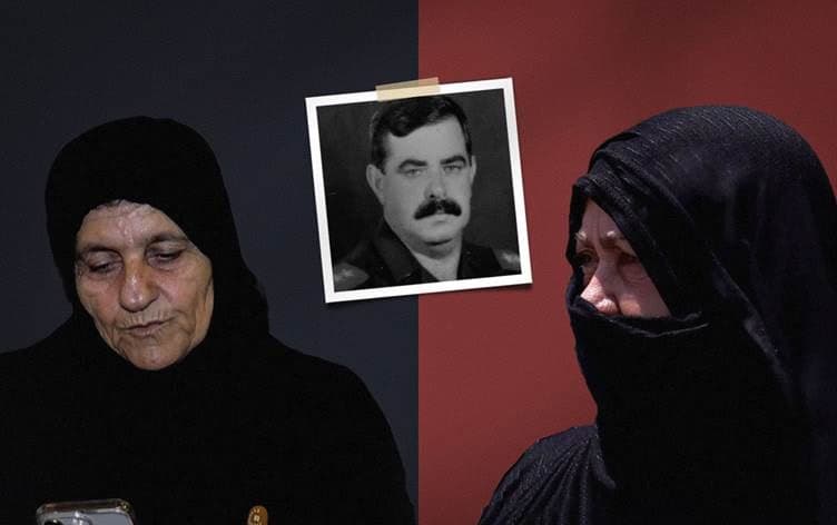زوجة عجاج والشاهدة الكوردية وصورة عجاج حينما كان ضابطاً