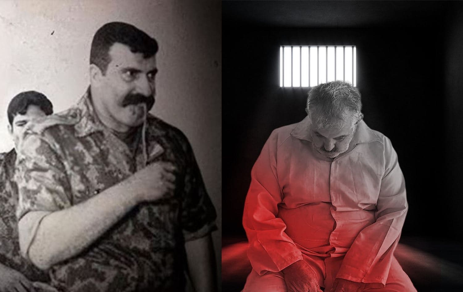 صورة للمتهم بعد الاعتقال وقبل عقود