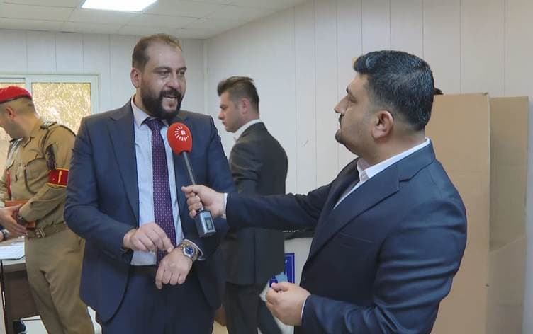 رنج جمال ورئيس الهيئة الانتخابية لإقليم كوردستان في المفوضية العليا المستقلة للانتخابات نبرد عمر