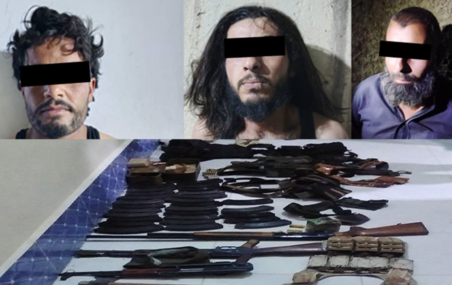 المتهمون وأسلحة ضبطت خلال العمليتين- قسد