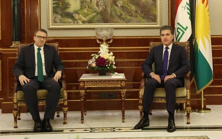لقاء رئيس إقليم كوردستان نيجيرفان بارزاني والسفير التركي