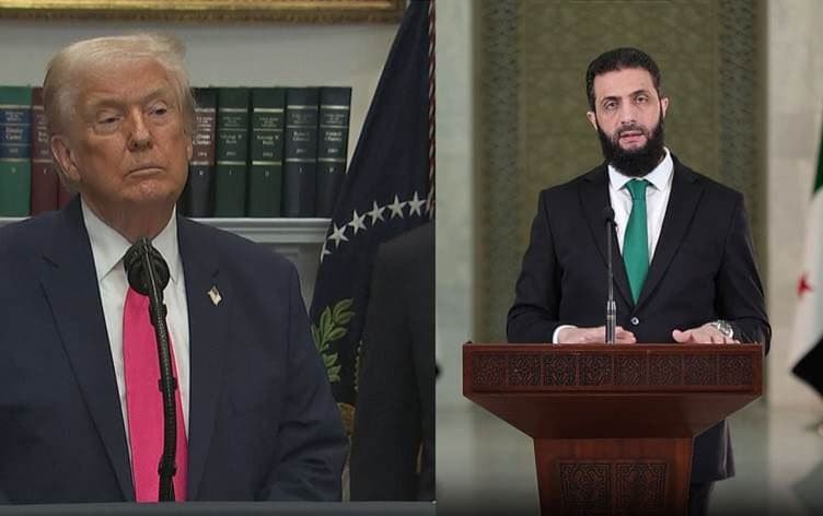 الرئيس السوري احمد الشرع ونظيره الاميركي دونالد ترمب
