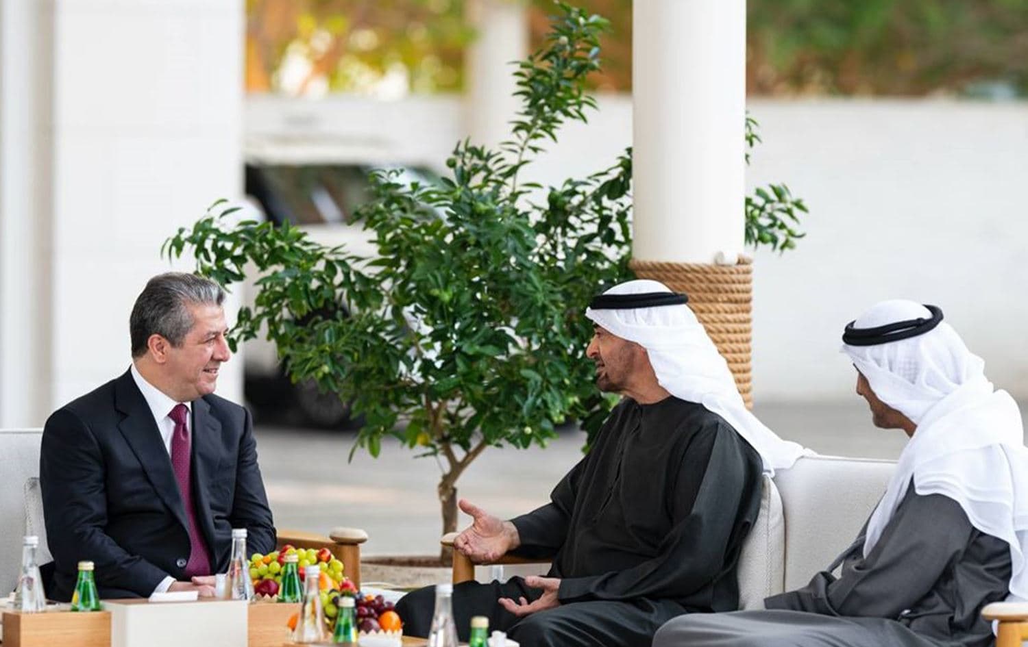 رئيس حكومة إقليم كوردستان مسرور بارزاني ورئيس الامارات محمد بن زايد آل نهيان