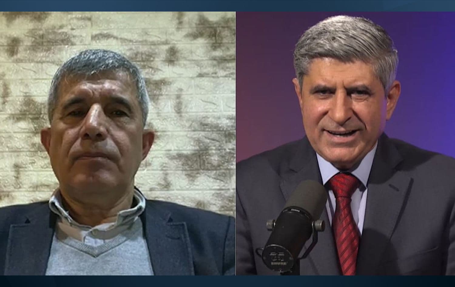 الرئيس المشترك لمكتب العلاقات في "مسد"، حسن محمد علي، مع حسين عمر، في بودكاست رووداو