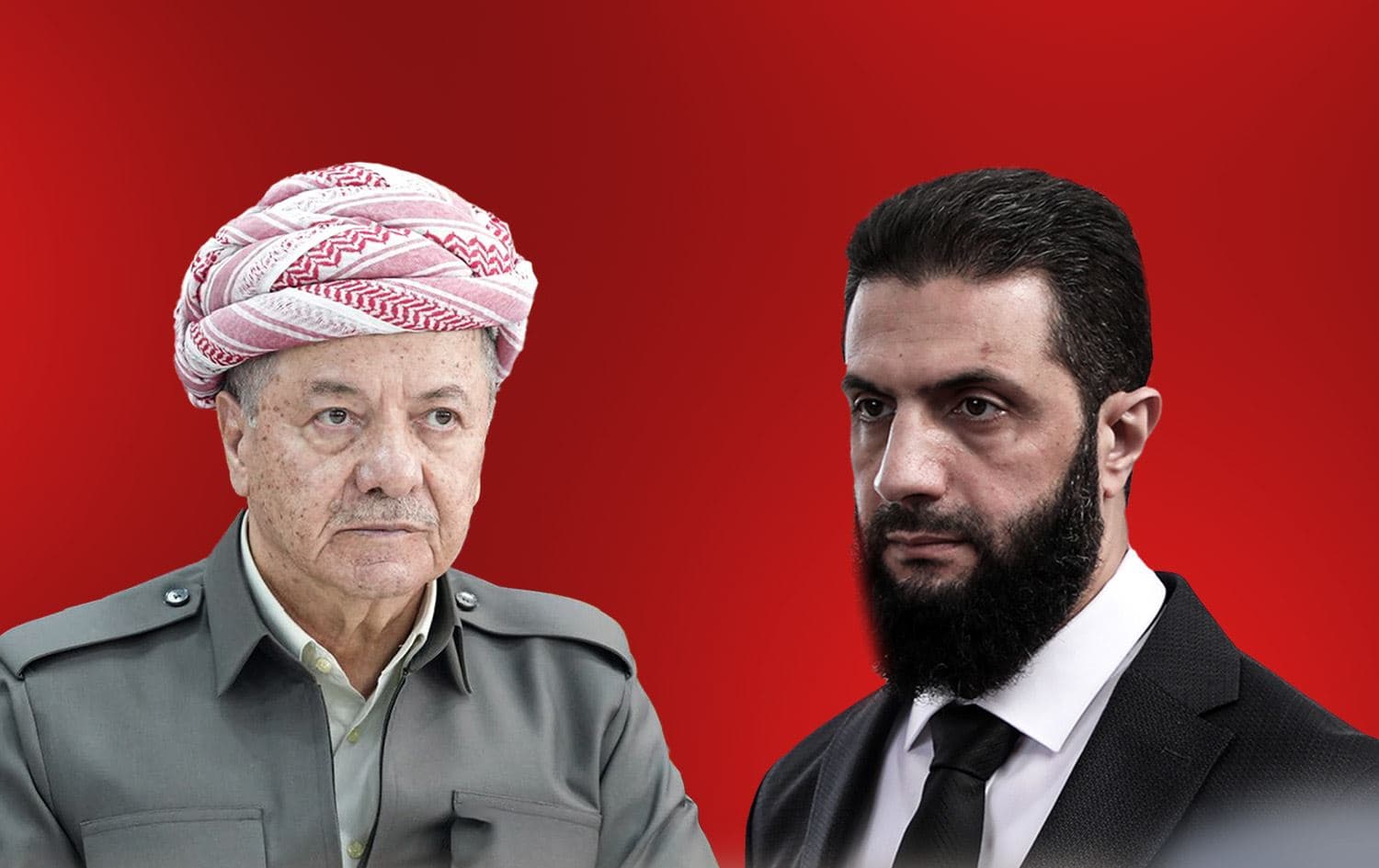 الرئيس مسعود بارزاني والرئيس السوري أحمد الشرع