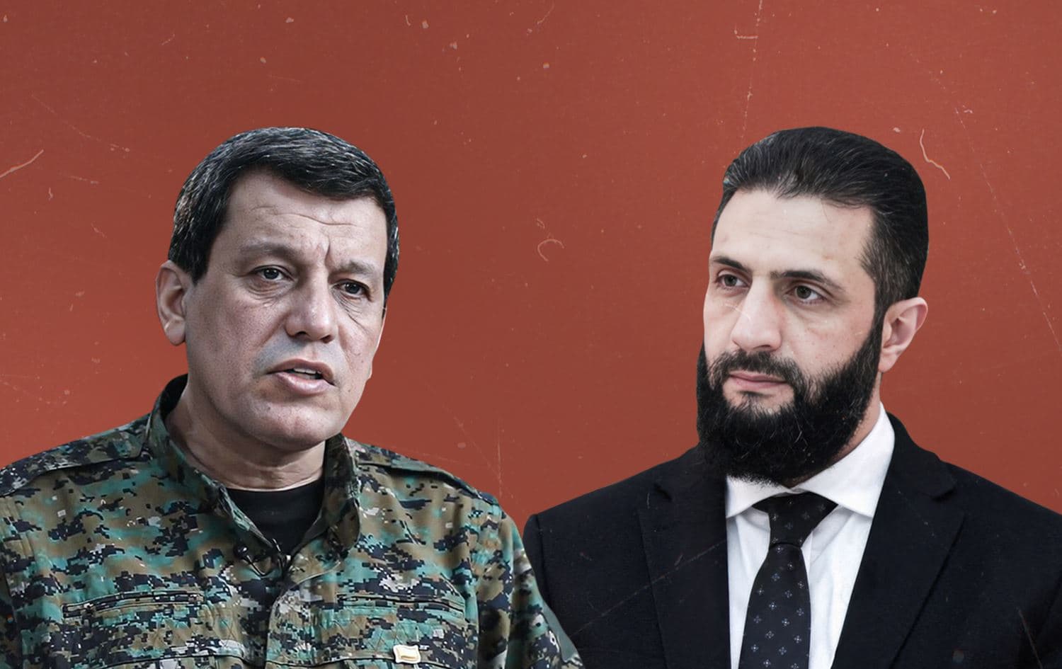 الرئيس السوري أحمد الشرع والقائد العام لقوات سوريا الديمقراطية مظلوم عبدي