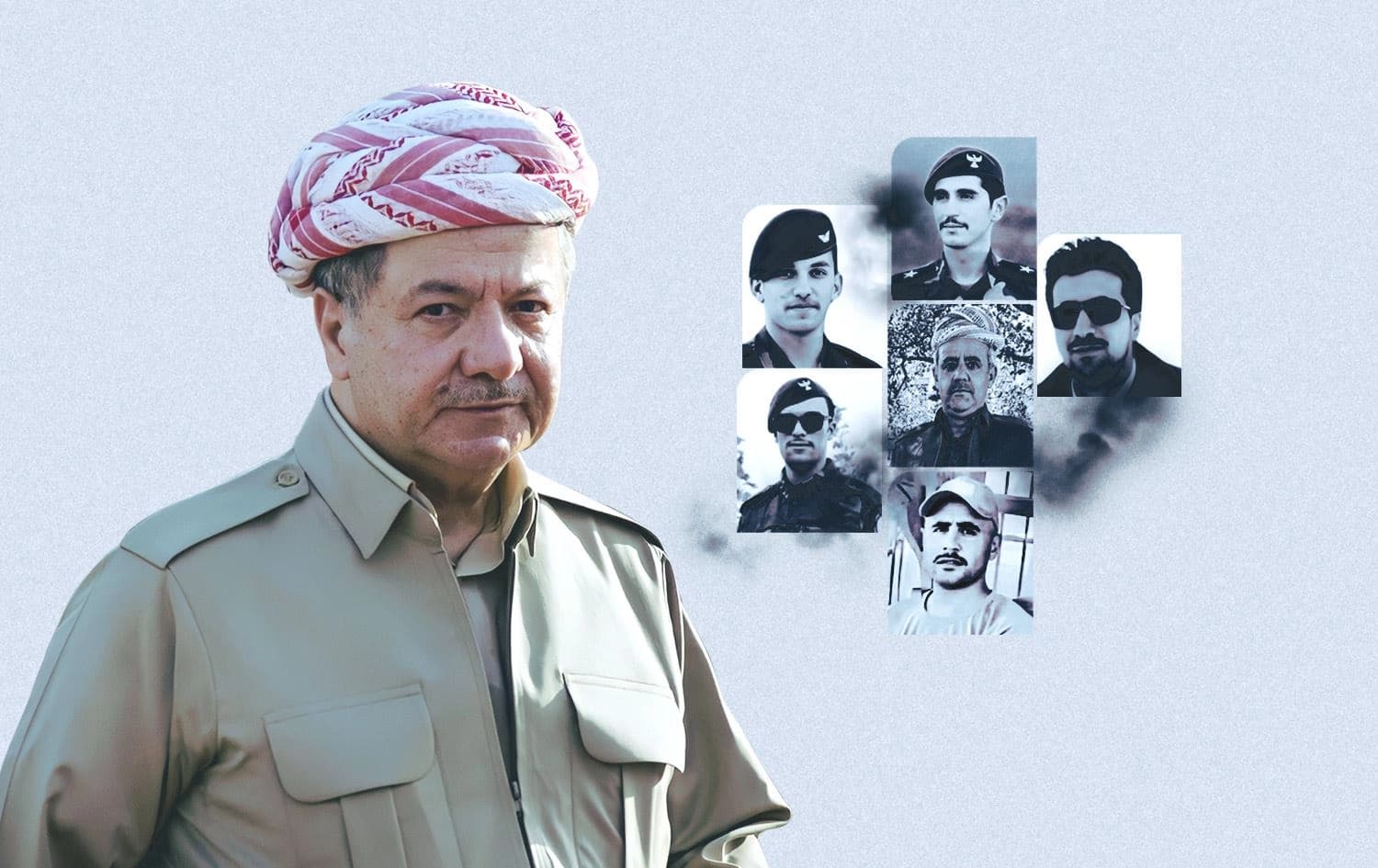 الرئيس مسعود بارزاني وصور شهداء البيشمركة
