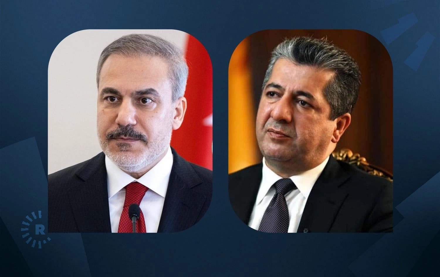 رئيس حكومة إقليم كوردستان مسرور بارزاني ووزير الخارجية التركي هاكان فيدان